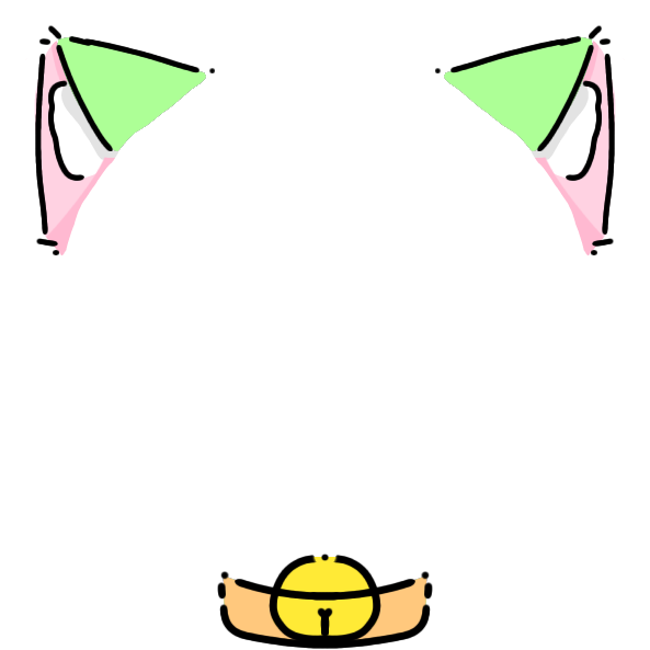 orange collar green cat ears Decoration
